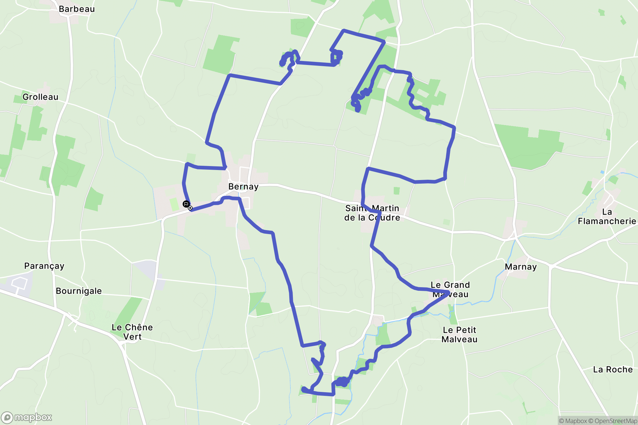Bernay-Saint-Martin : carte du parcours de randonnée - France