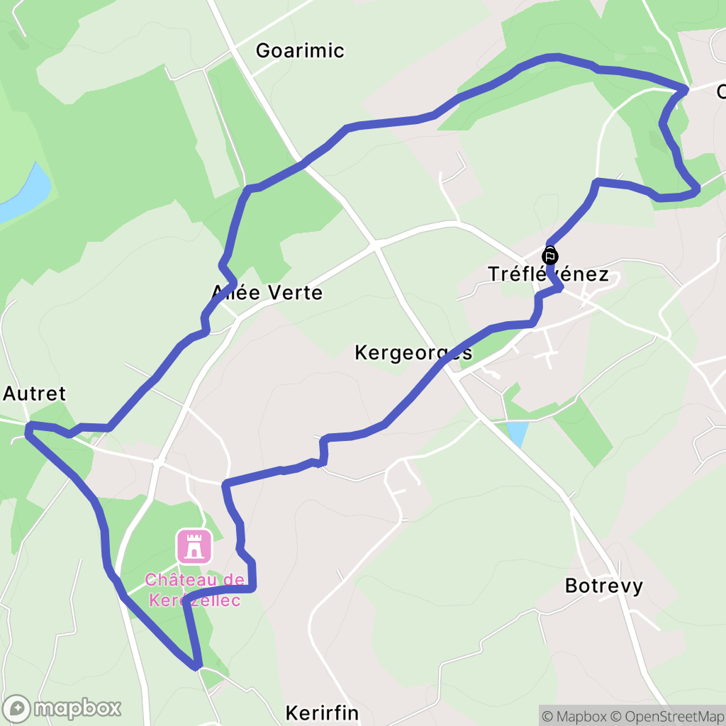 Tréflévénez : carte du parcours de randonnée - France