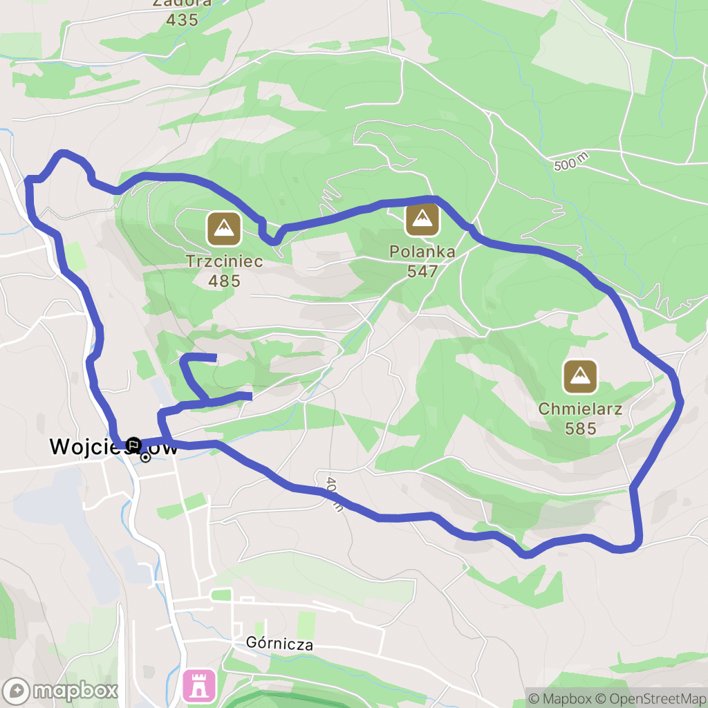 Wojcieszów: mapa trasy - Poland