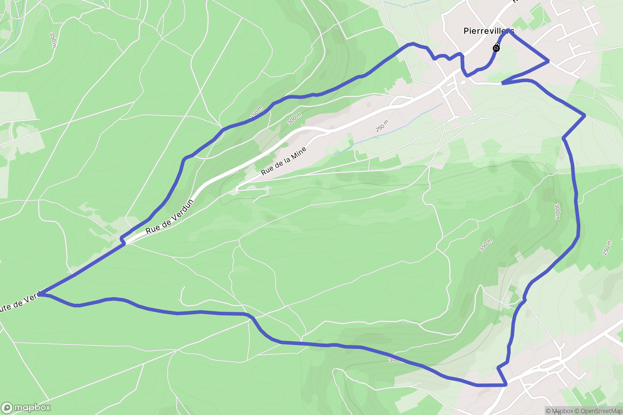Pierrevillers : carte du parcours de randonnée - France