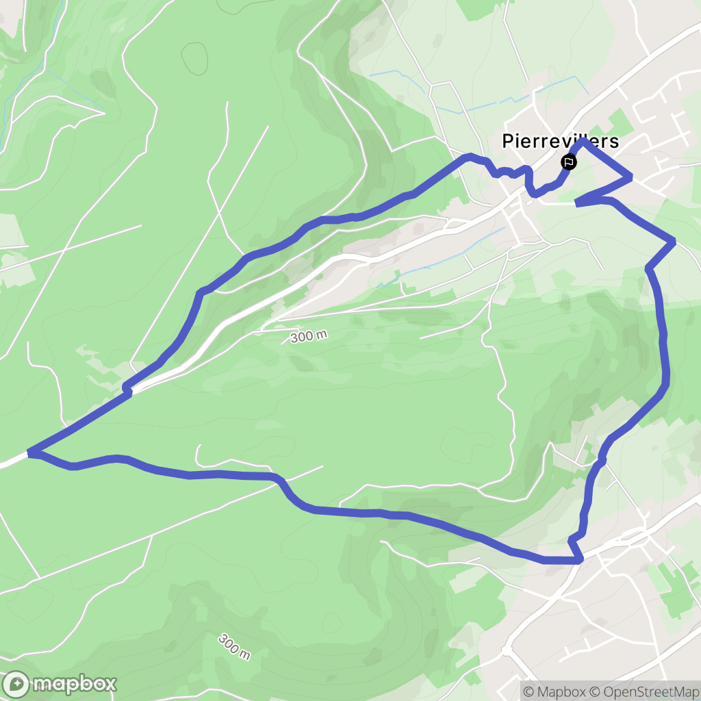 Pierrevillers : carte du parcours de randonnée - France