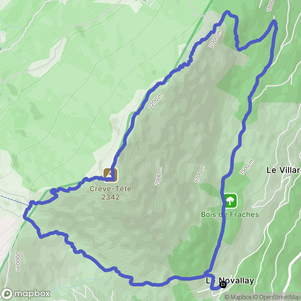 Les Belleville : carte du parcours de randonnée - France