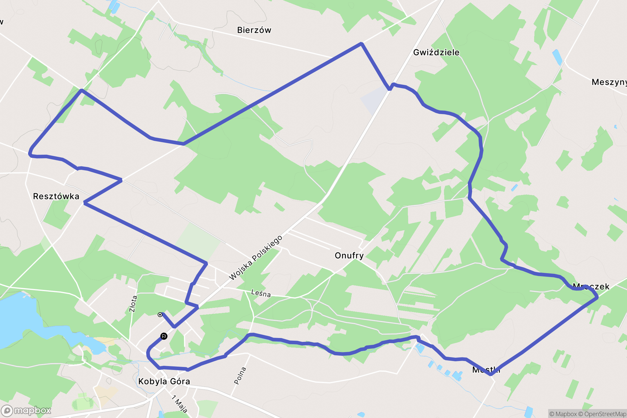 Kobyla Góra: mapa trasy - Poland