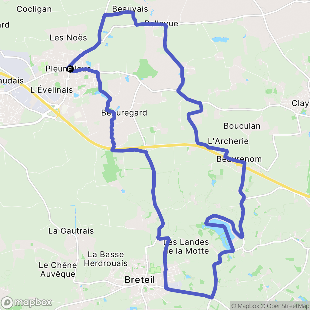 Pleumeleuc : carte du parcours de randonnée - France