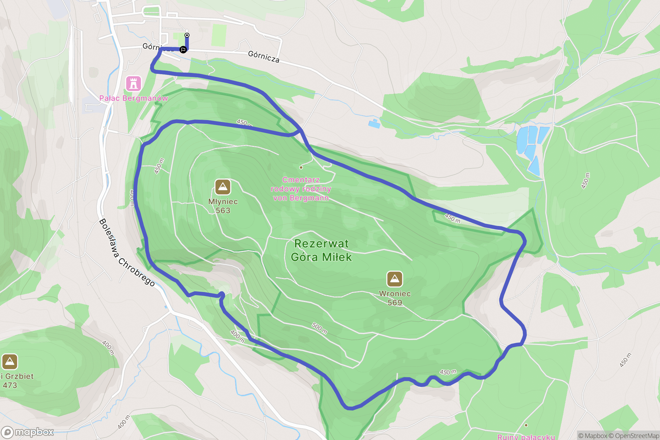 Wojcieszów: mapa trasy - Poland