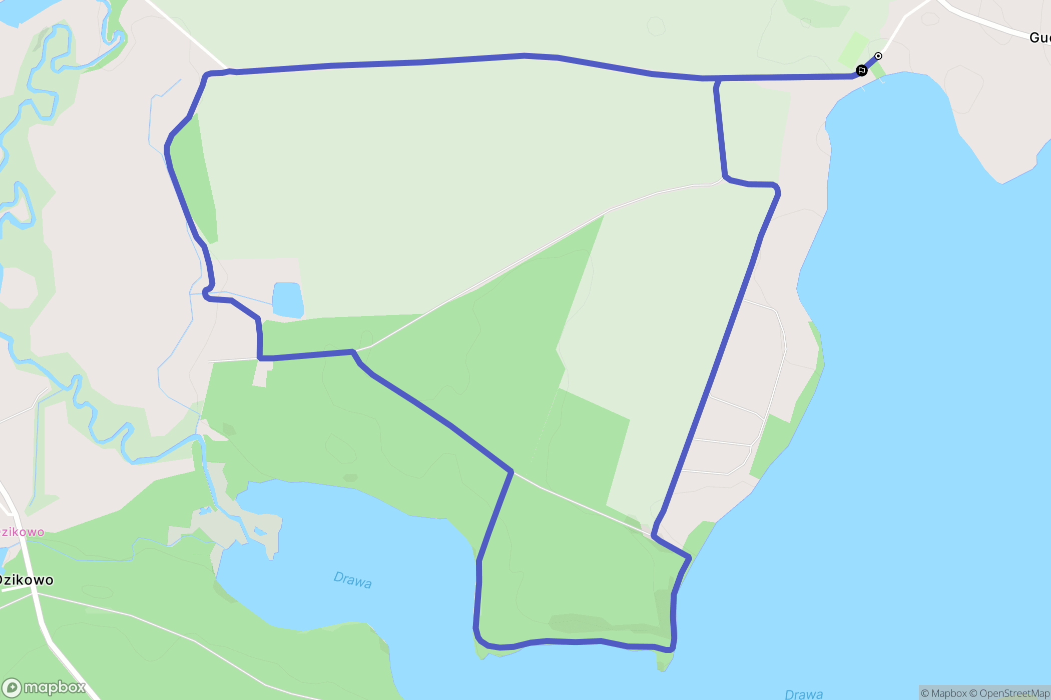 Gudowo: mapa trasy - Poland