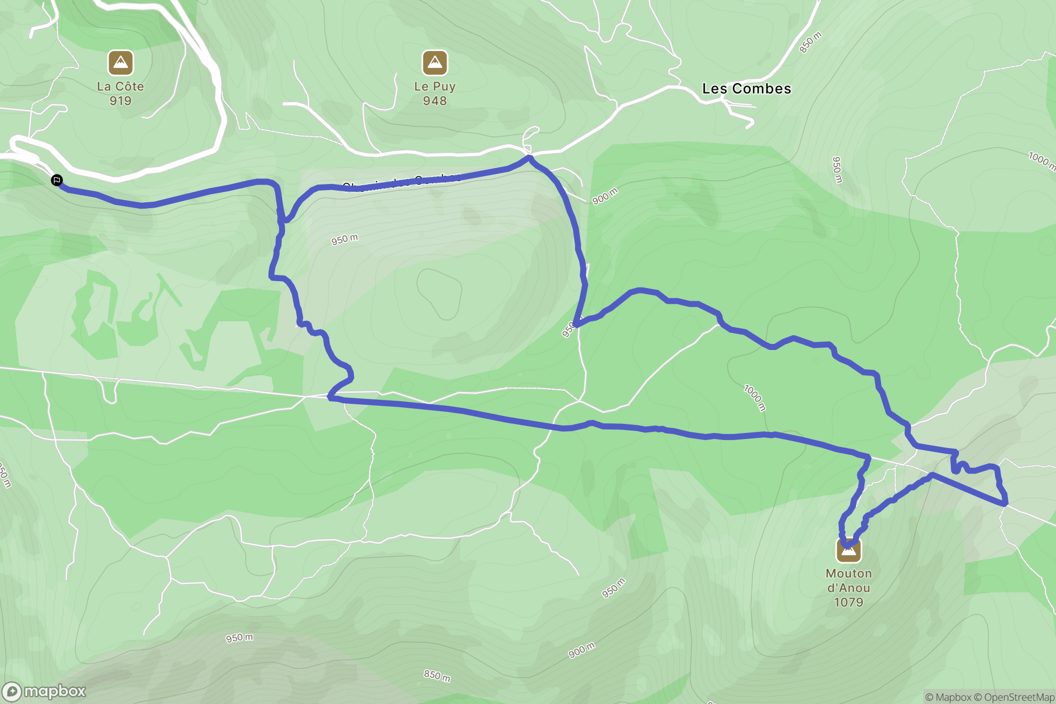 Bézaudun-les-Alpes : carte du parcours de randonnée - France