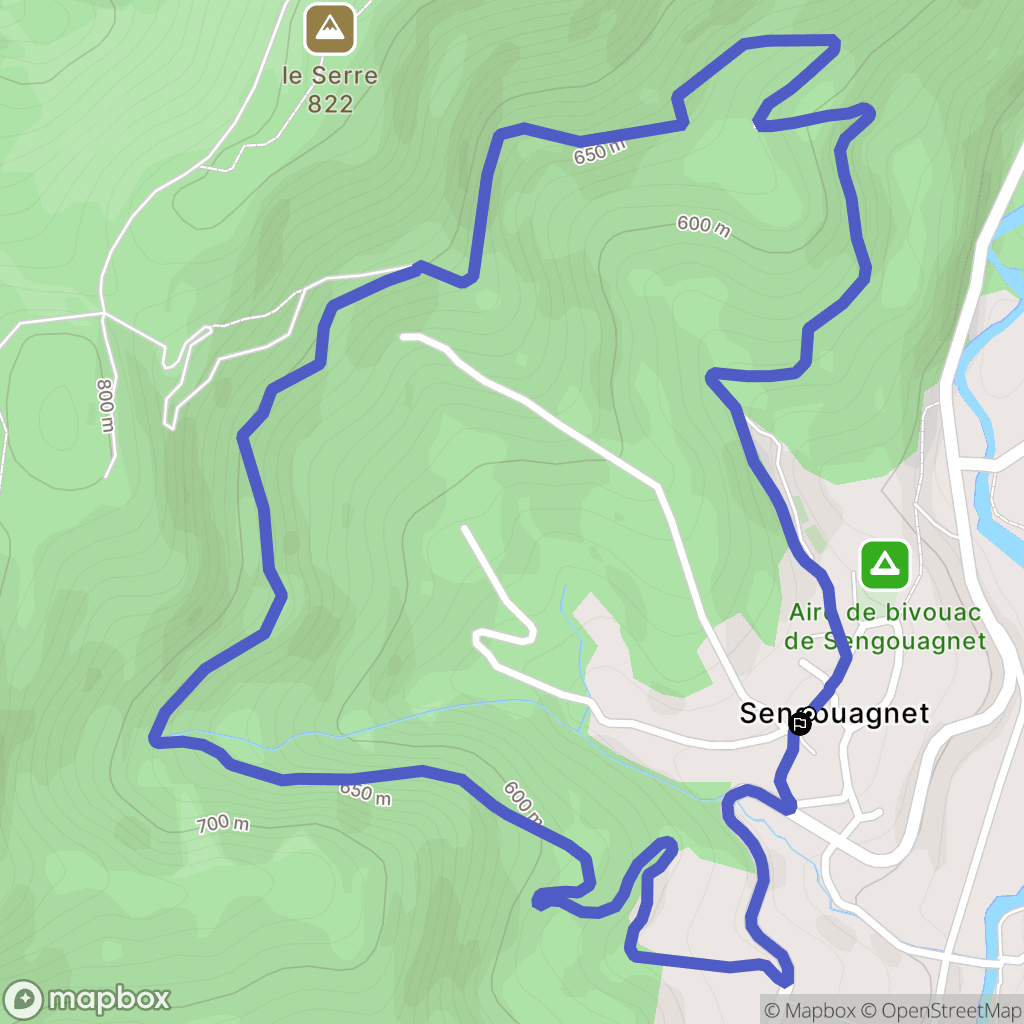 Sengouagnet : carte du parcours de randonnée - France