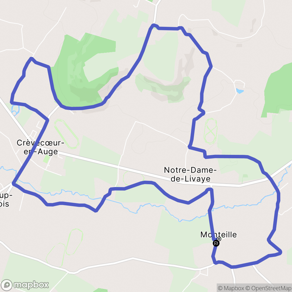 Mézidon Vallée d'Auge : carte du parcours de randonnée - France