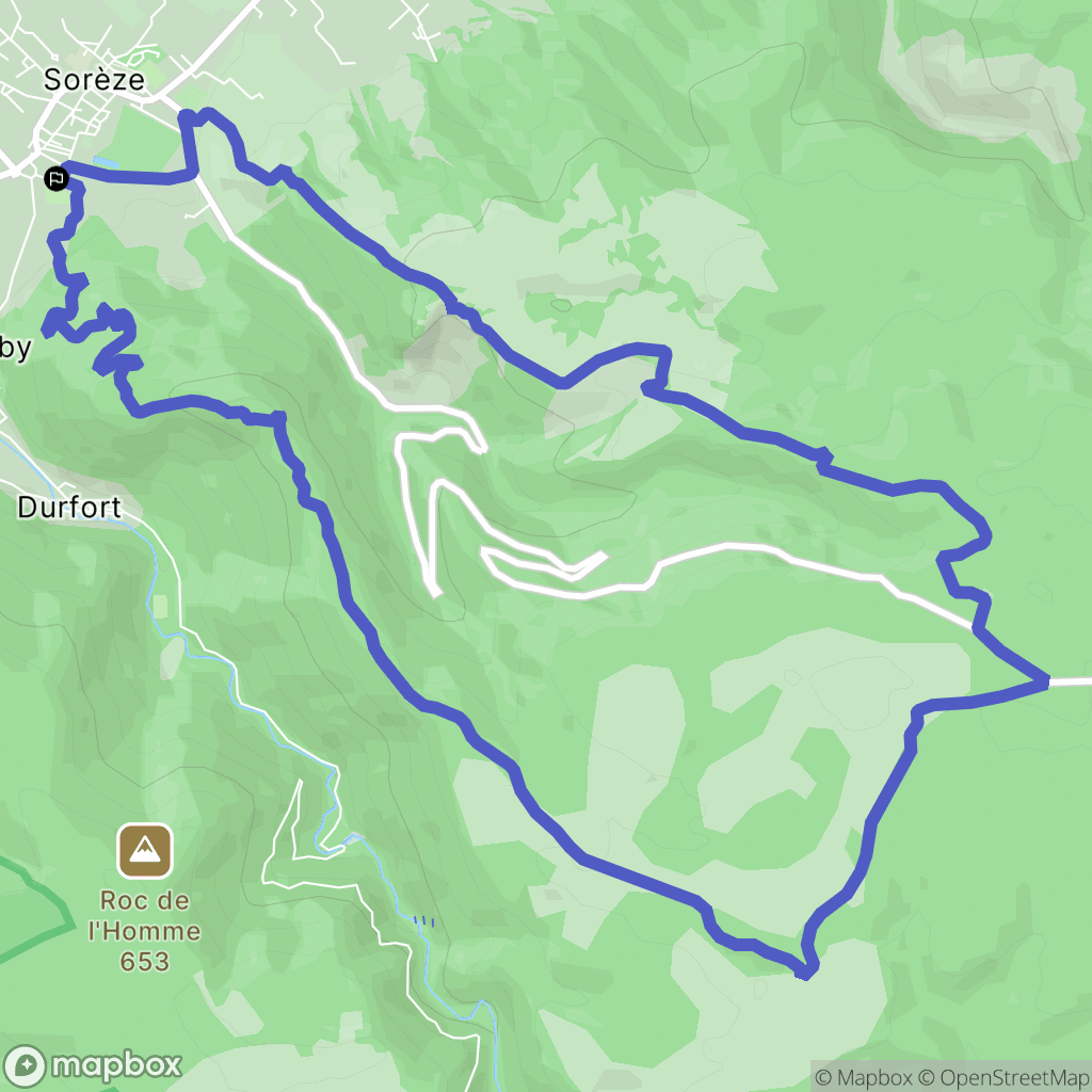 Sorèze : carte du parcours de randonnée - France