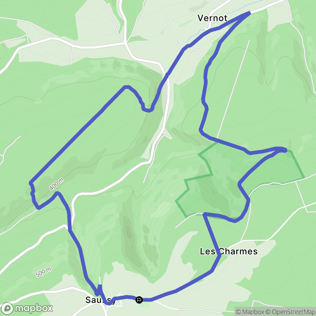 Saussy : carte du parcours de randonnée - France