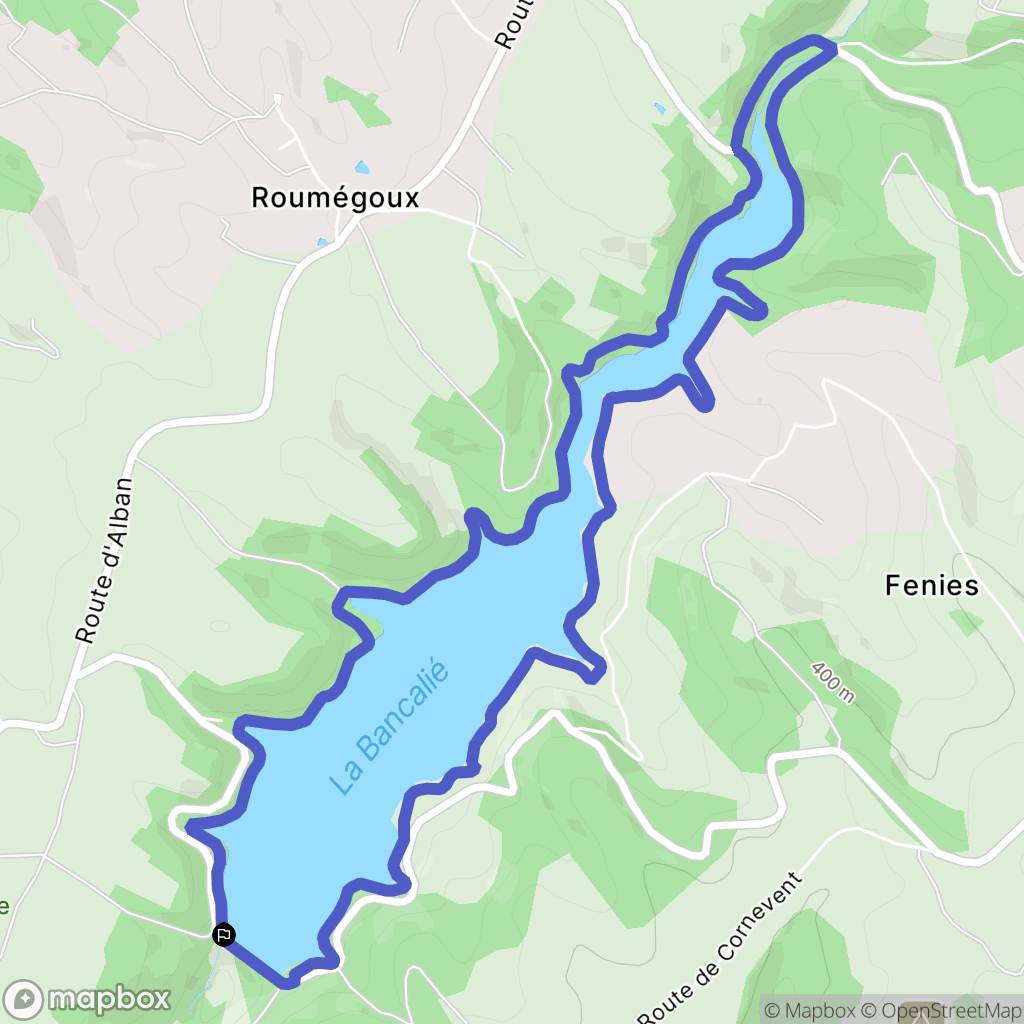 Terre-de-Bancalié : carte du parcours de randonnée - France