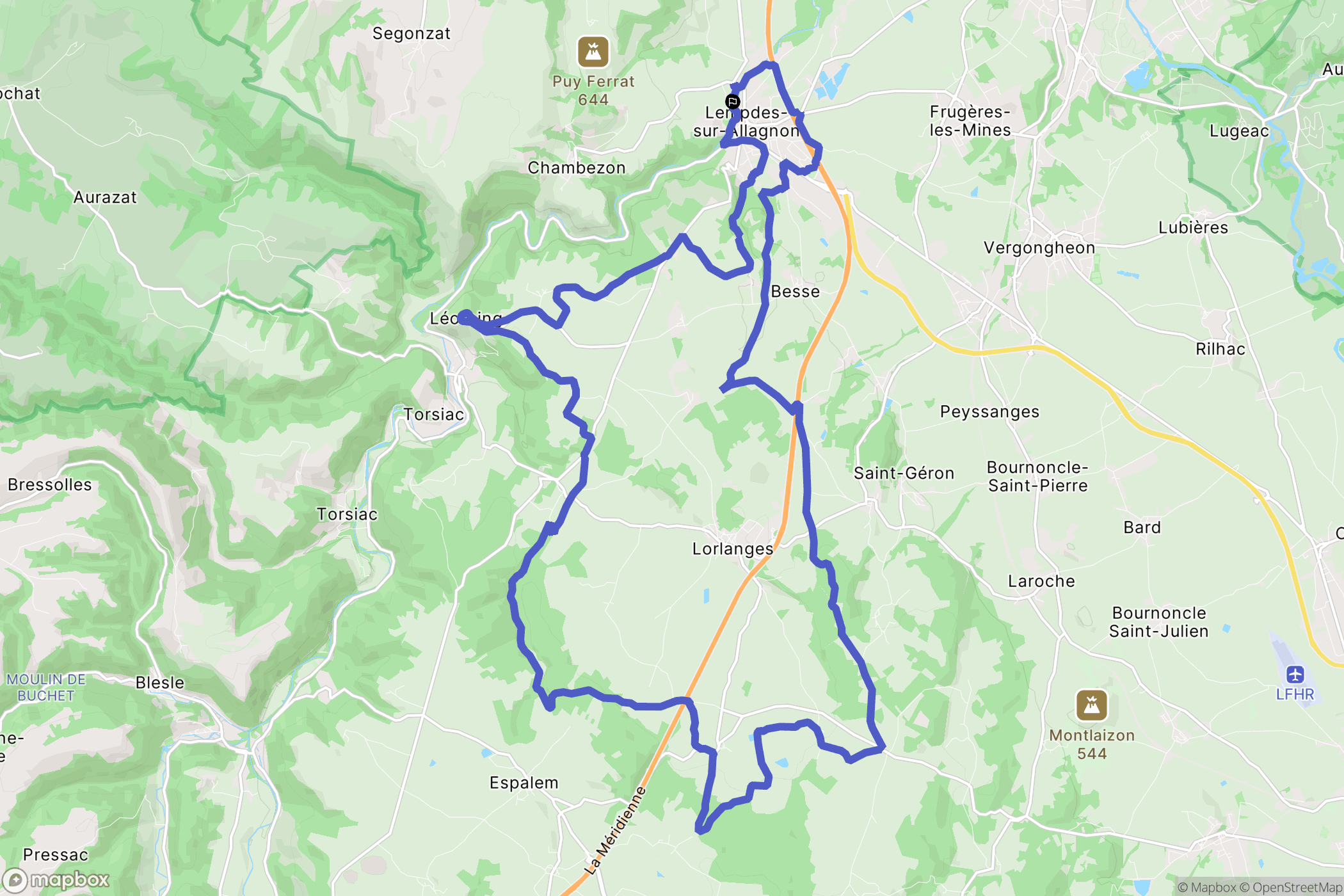 Lempdes-sur-Allagnon : carte du parcours de randonnée - France