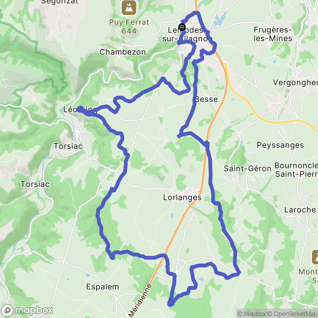 Lempdes-sur-Allagnon : carte du parcours de randonnée - France