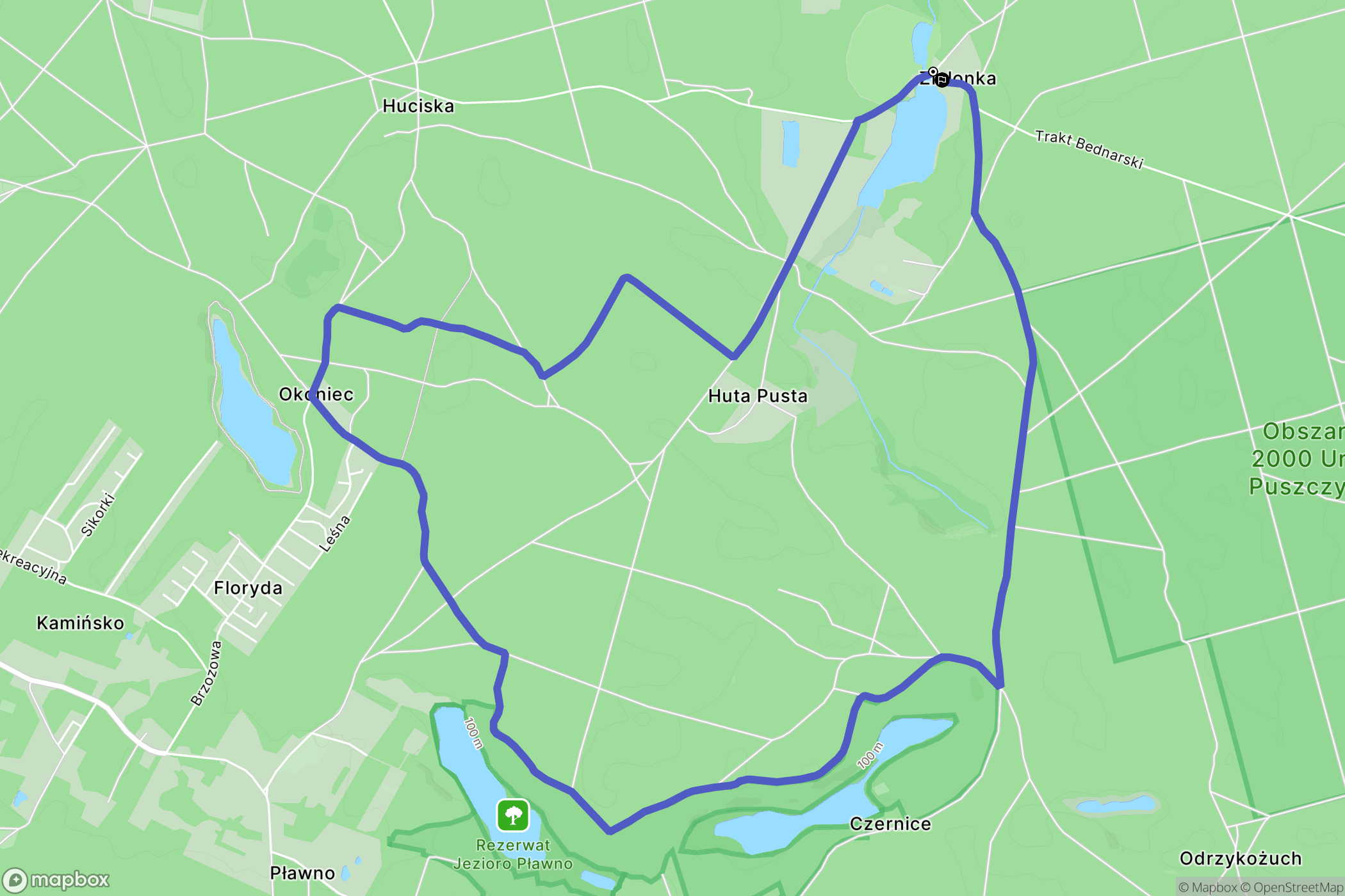 Zielonka: mapa trasy - Poland