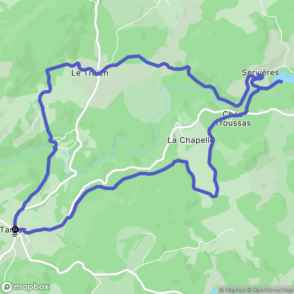 Tarnac : carte du parcours de randonnée - France