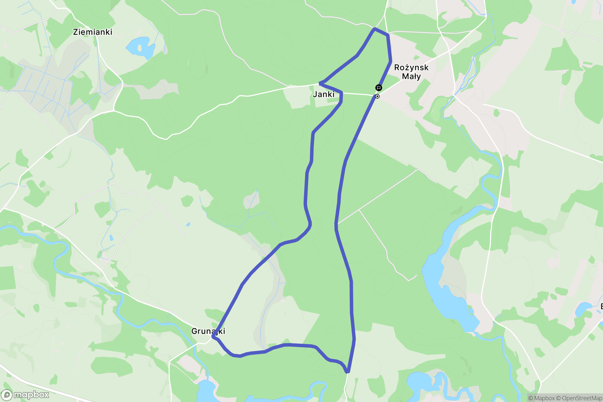Rożyńsk Mały: mapa trasy - Poland