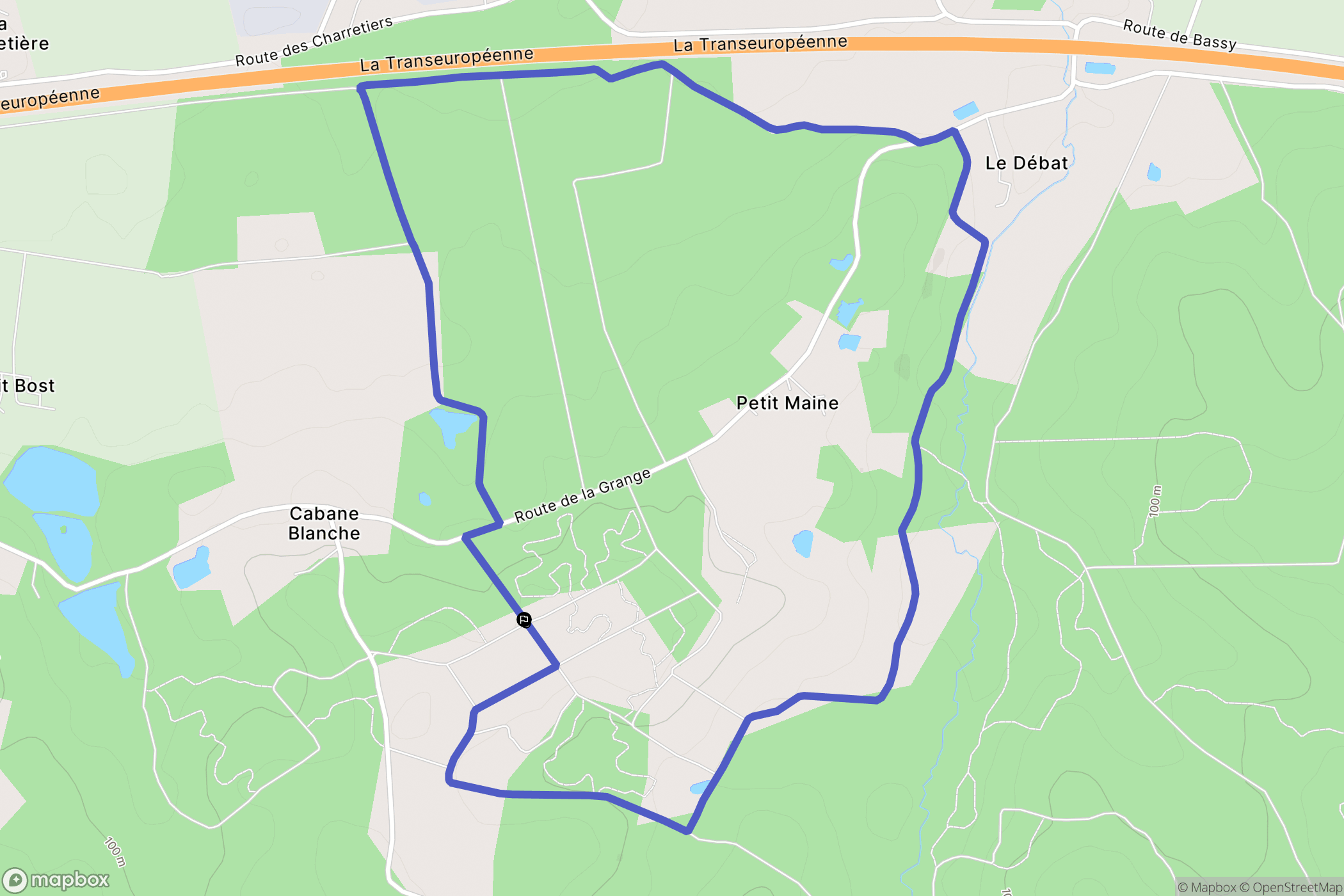 Beaupouyet : carte du parcours de randonnée - France
