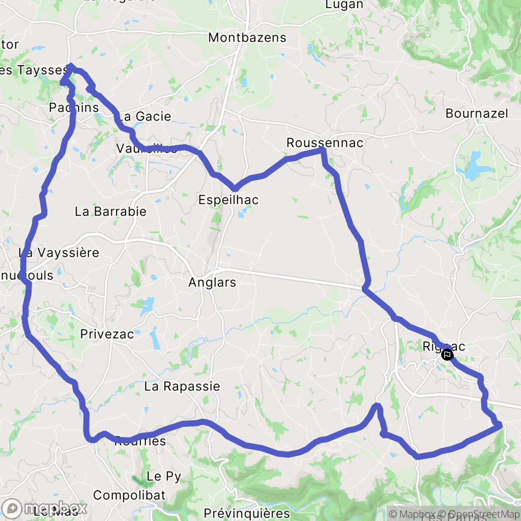 Rignac : carte du parcours de randonnée - France