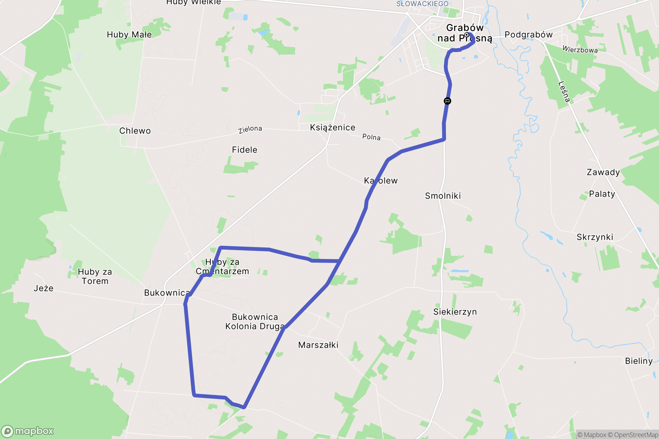 Grabów nad Prosną: mapa trasy - Poland