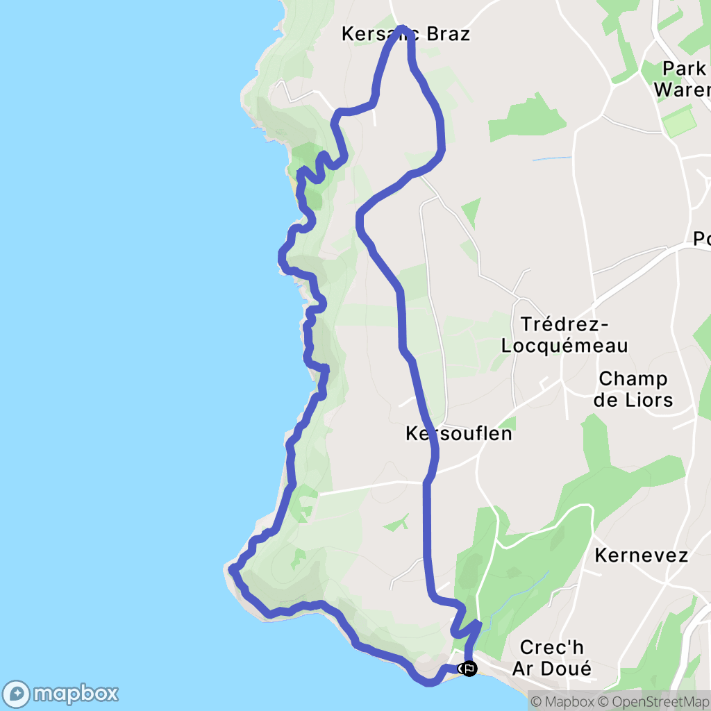 Trédrez-Locquémeau : carte du parcours de randonnée - France