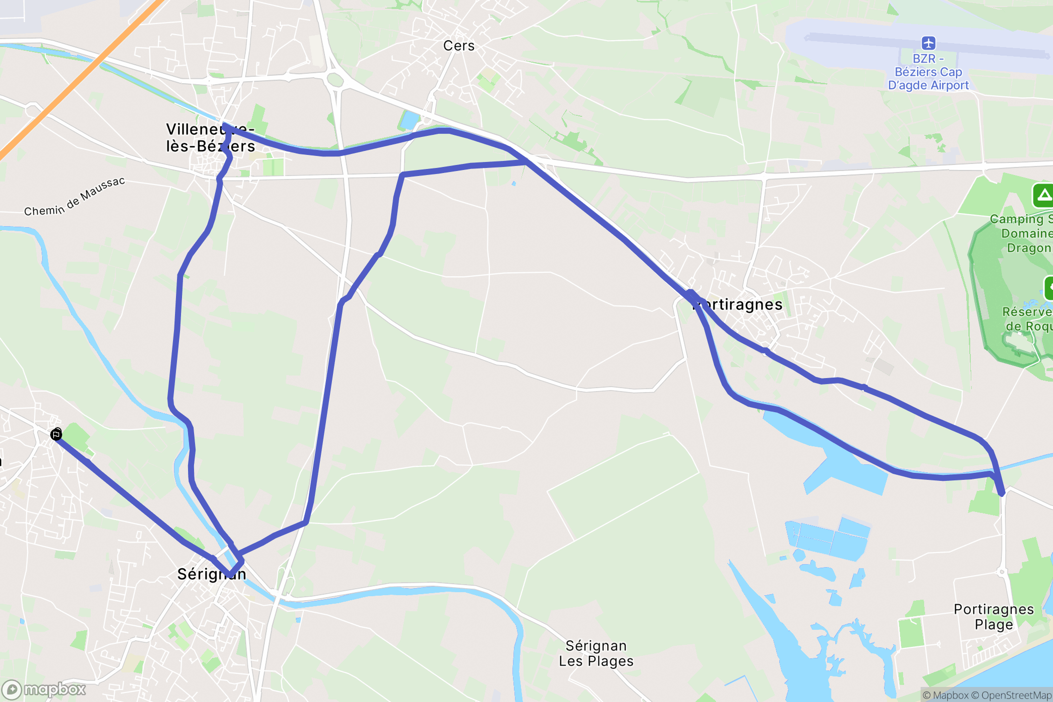 Sauvian : carte du parcours de randonnée - France