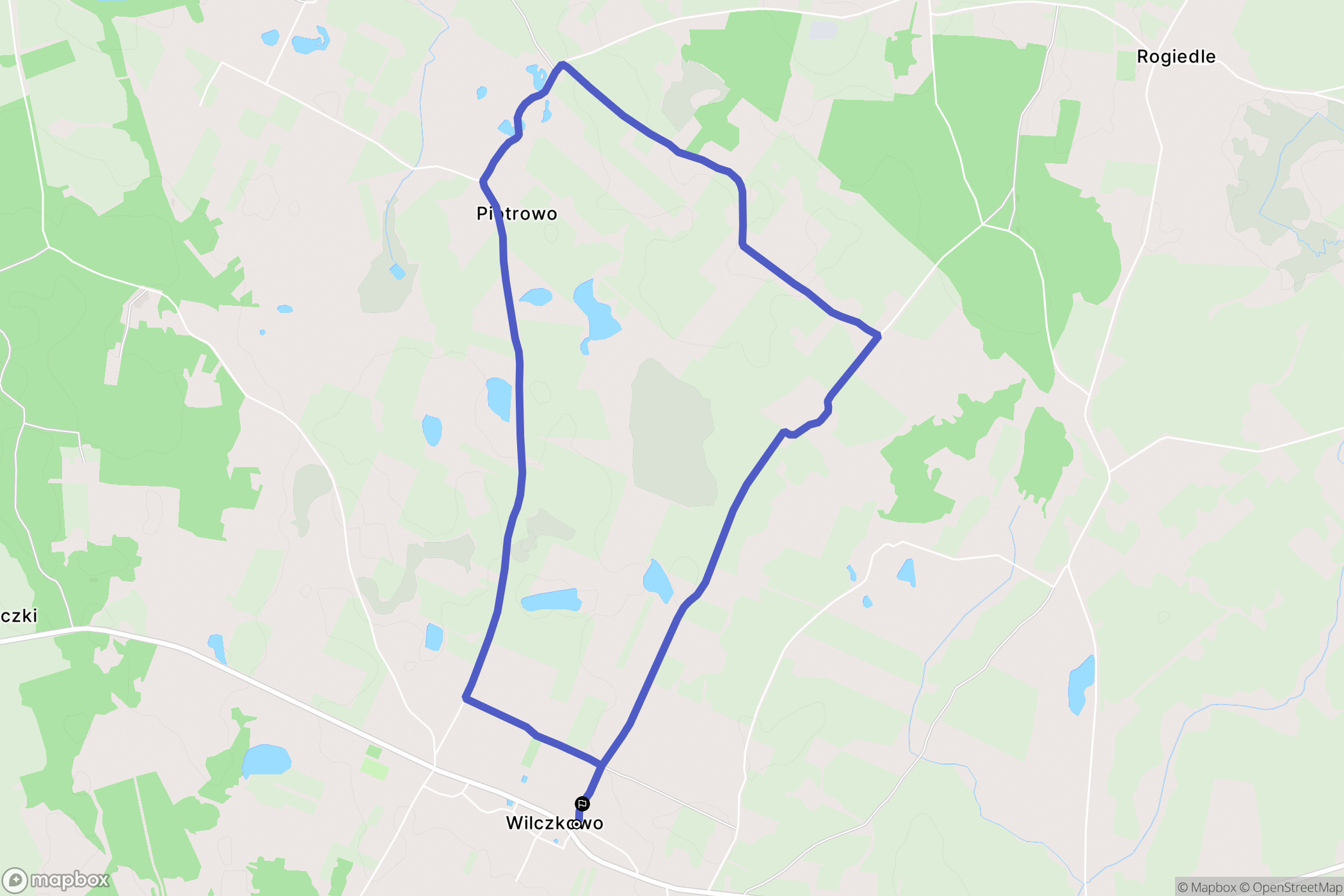 Wilczkowo: mapa trasy - Poland