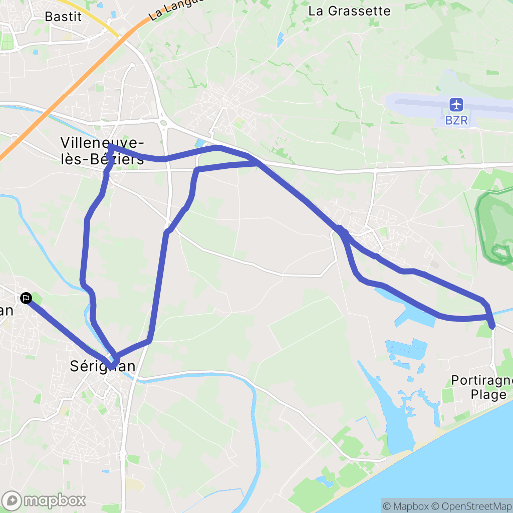 Sauvian : carte du parcours de randonnée - France