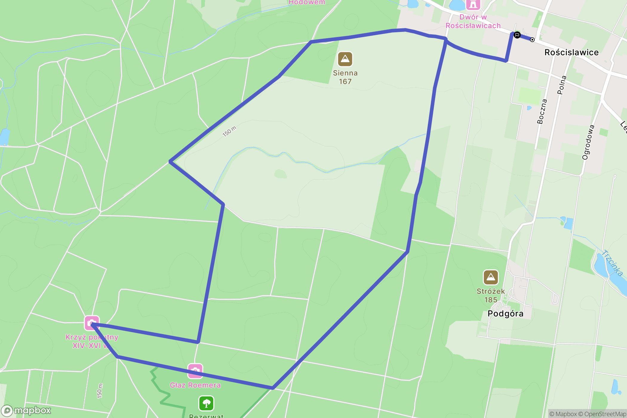 Rościsławice: mapa trasy - Poland