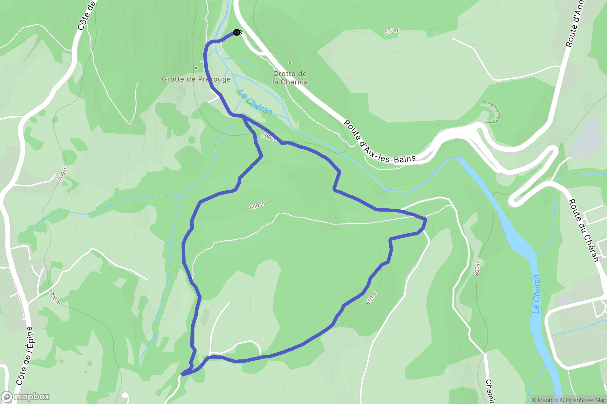 Arith : carte du parcours de randonnée - France