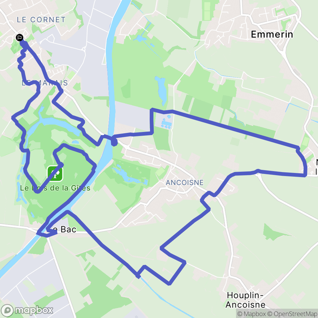 Santes : carte du parcours de randonnée - France