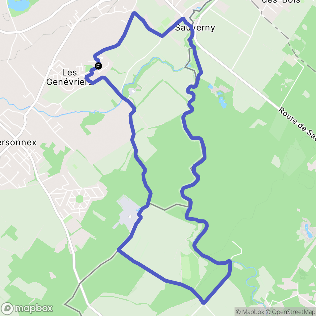 Sauverny : carte du parcours de randonnée - France