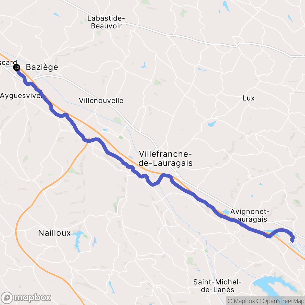 Montgiscard : carte du parcours de randonnée - France