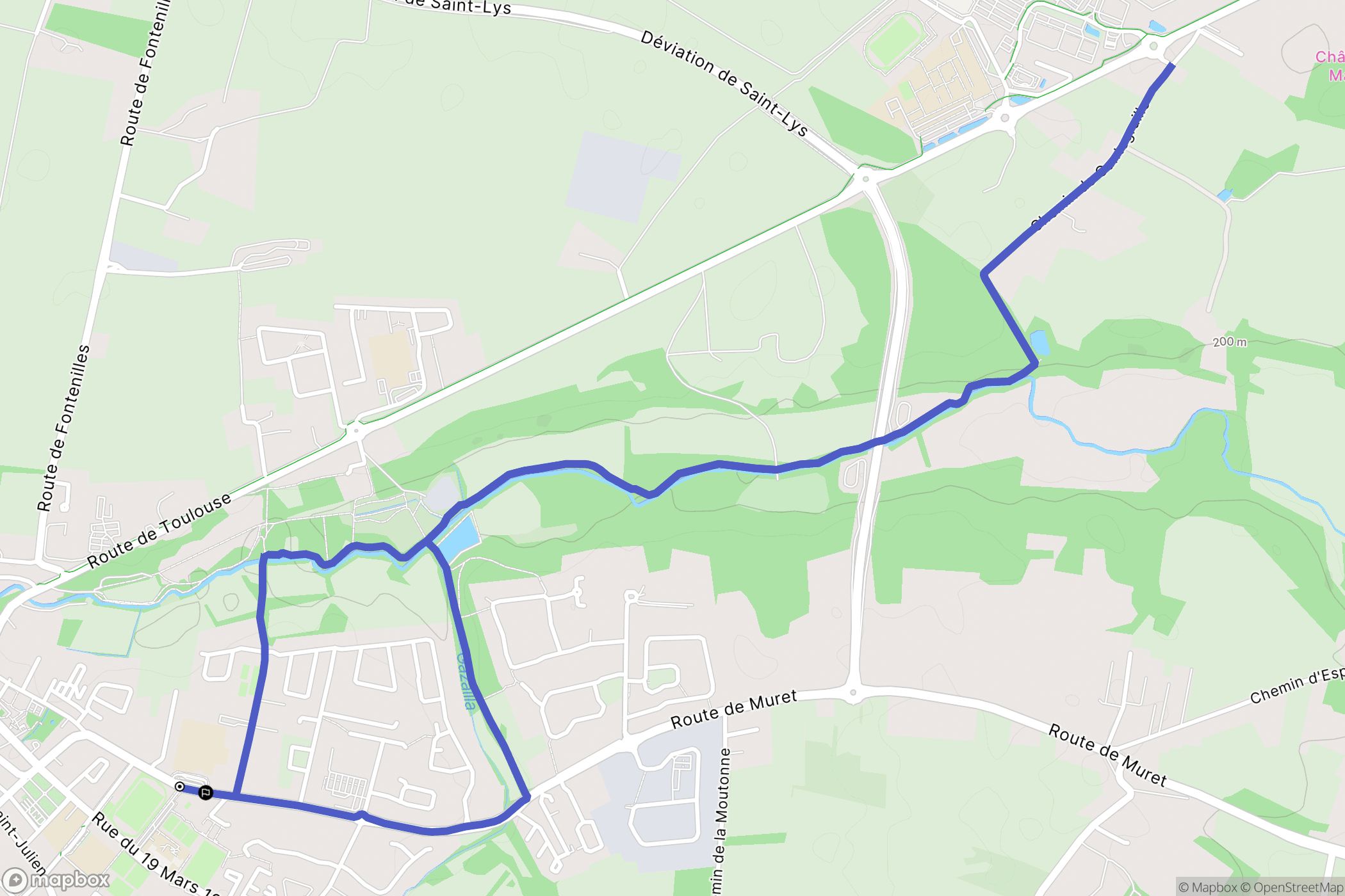 Saint-Lys : carte du parcours de randonnée - France