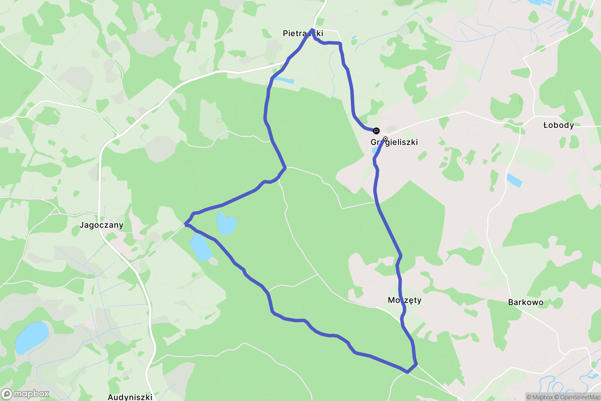 Grygieliszki: mapa trasy - Poland