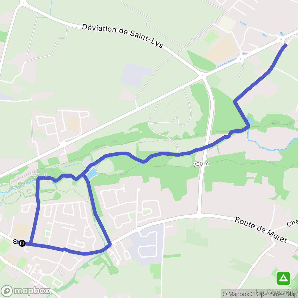 Saint-Lys : carte du parcours de randonnée - France