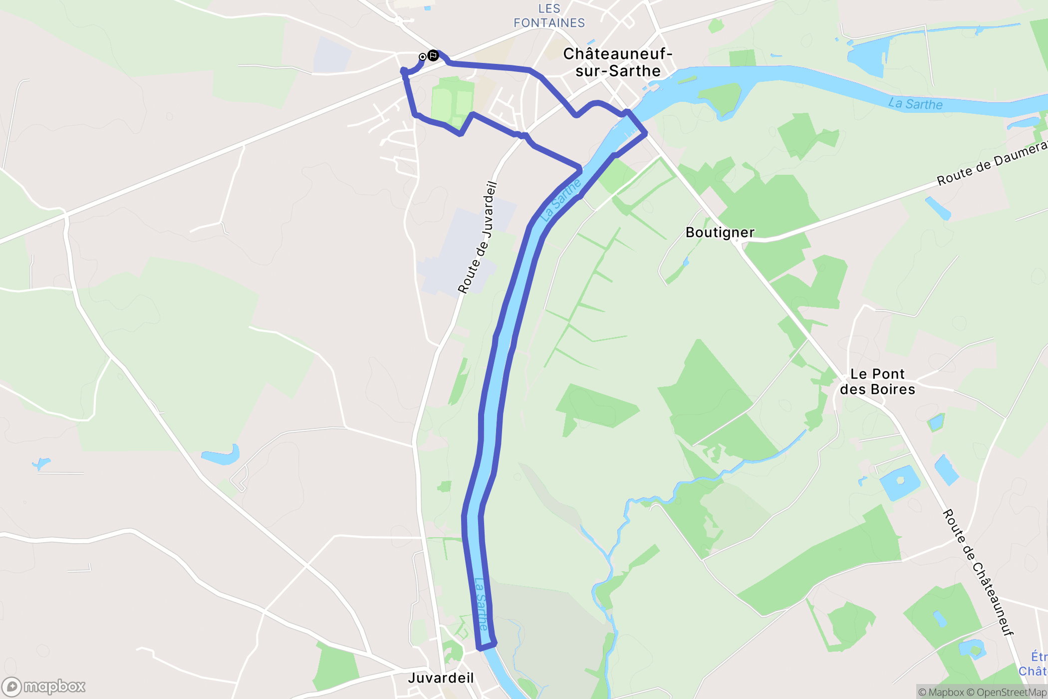 Les Hauts-d'Anjou : carte du parcours de randonnée - France