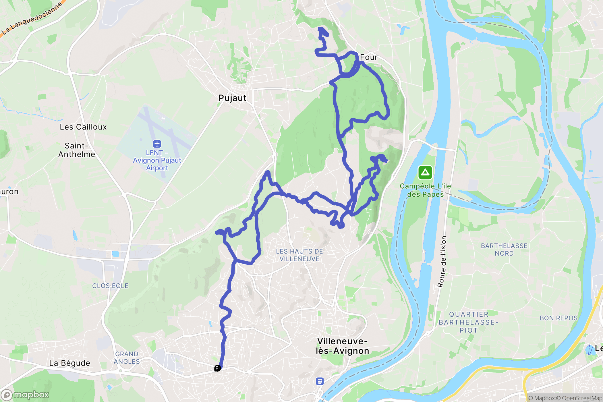 Les Angles : carte du parcours de randonnée - France