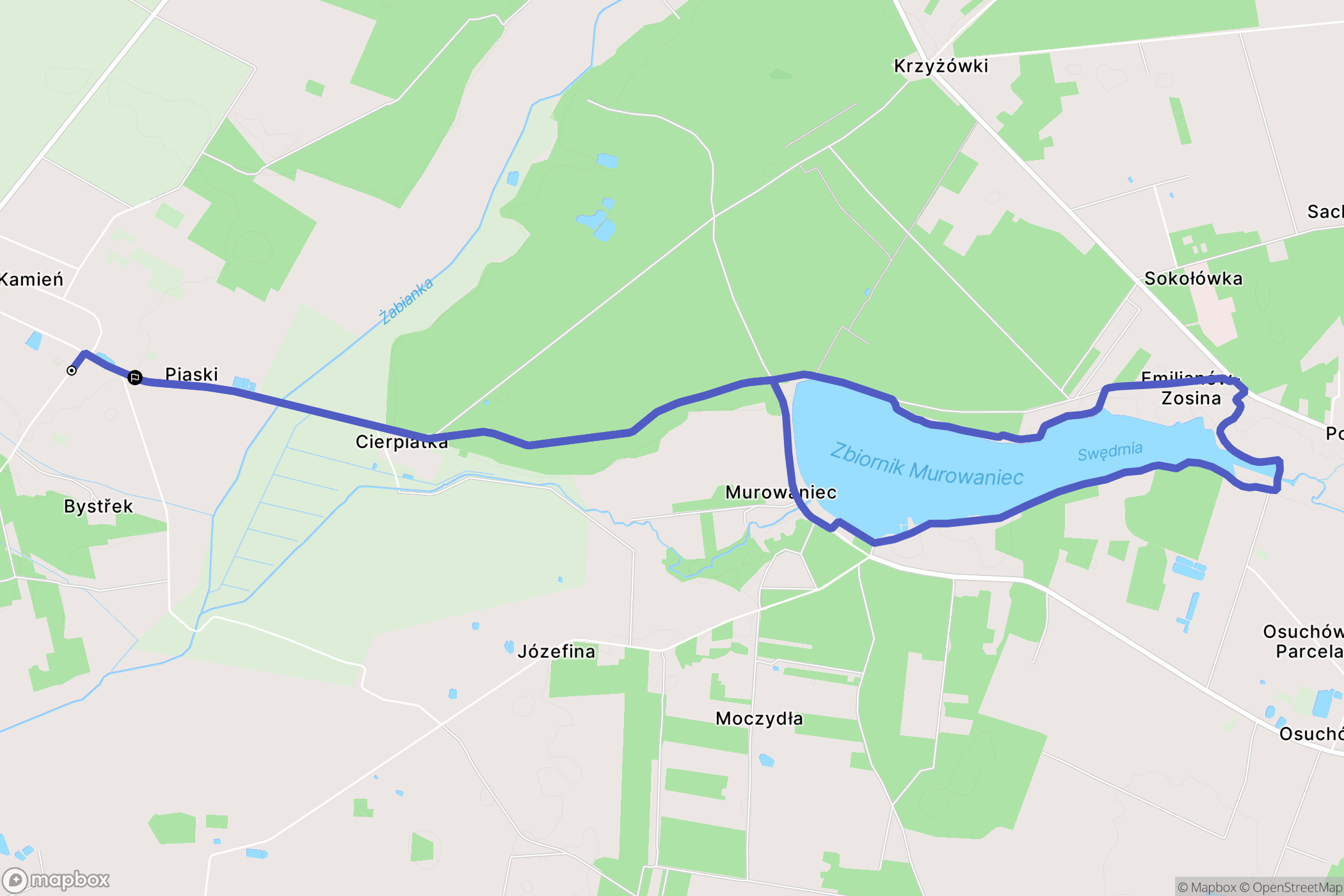 Kamień: mapa trasy - Poland