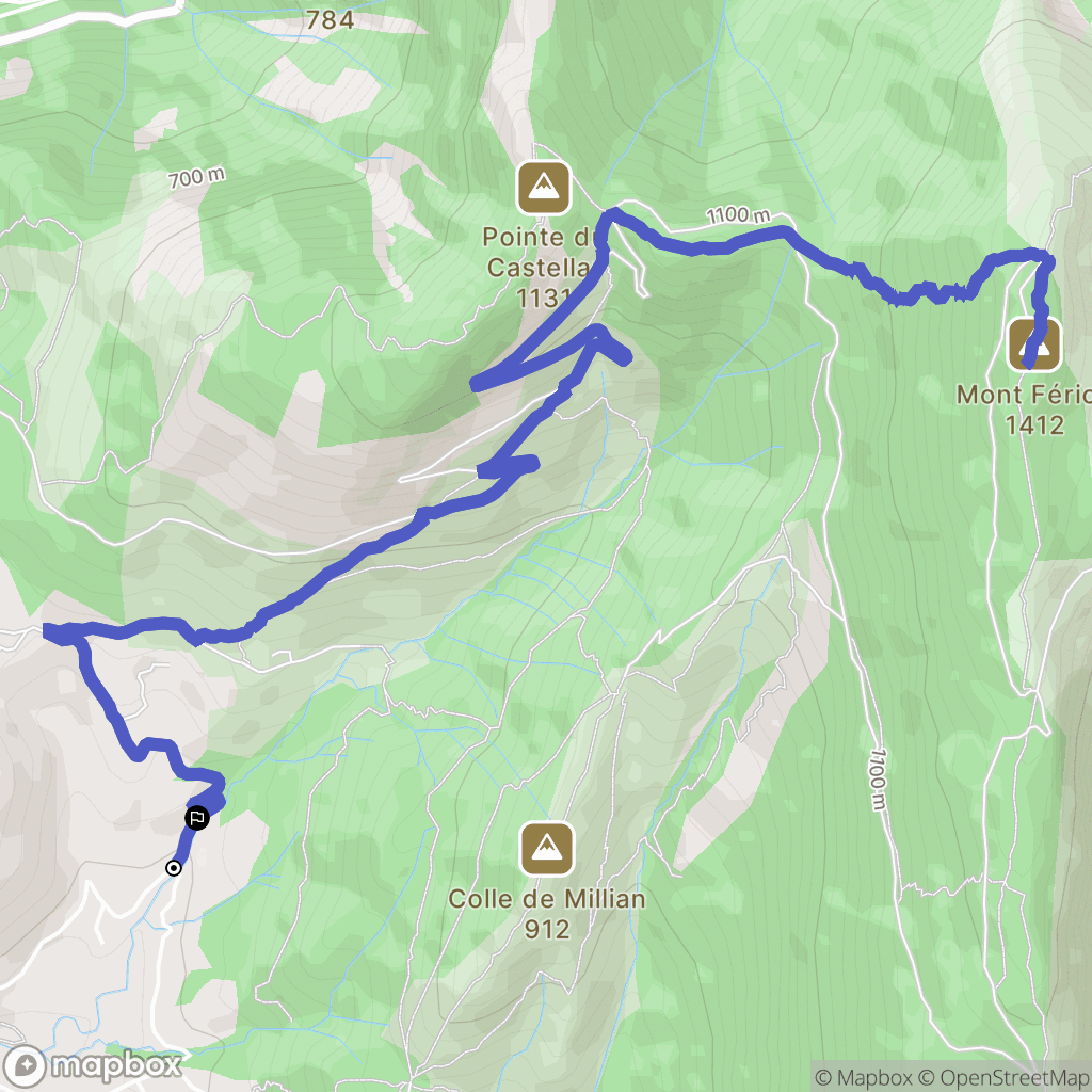 Levens : carte du parcours de randonnée - France