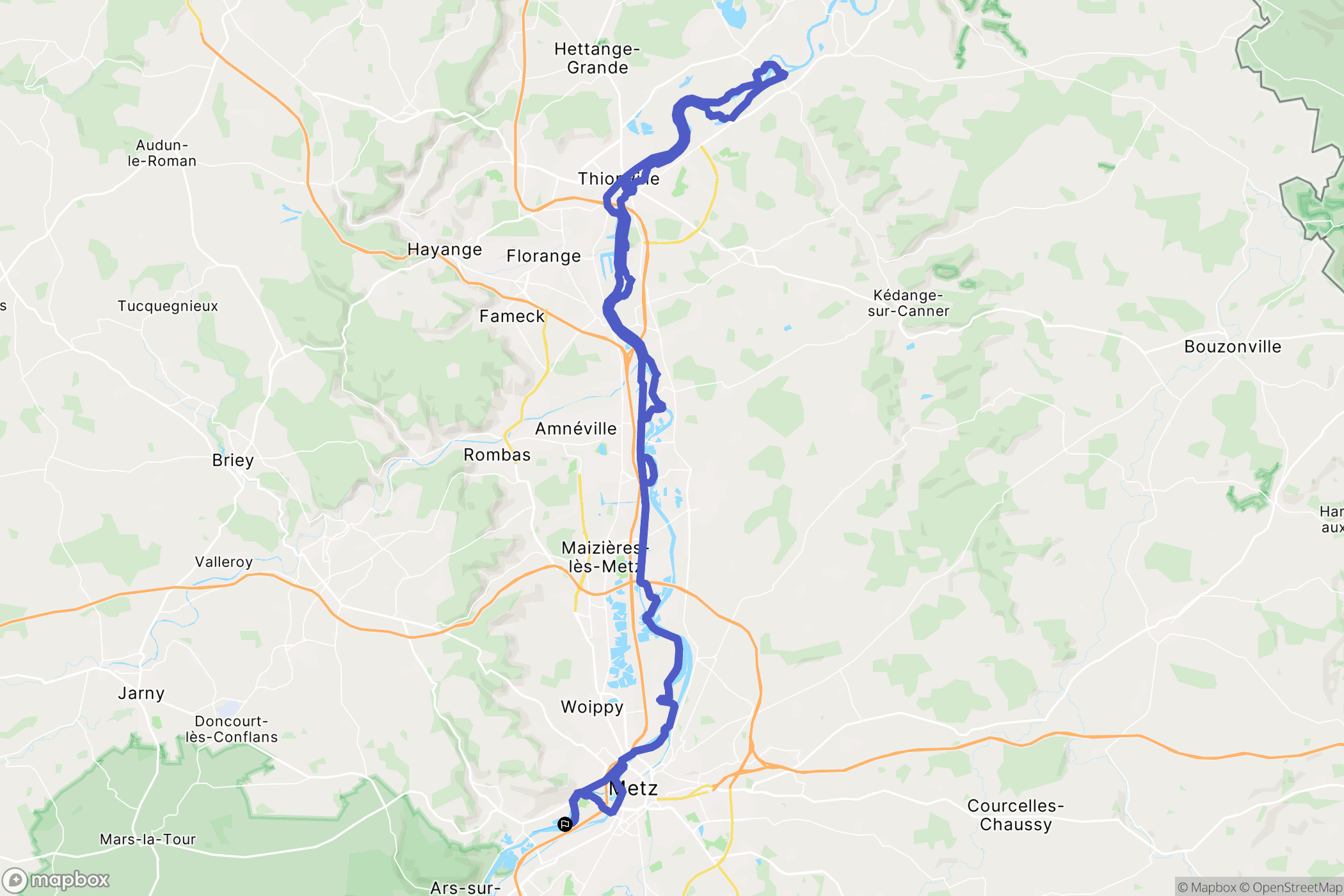 Scy-Chazelles : carte du parcours de randonnée - France
