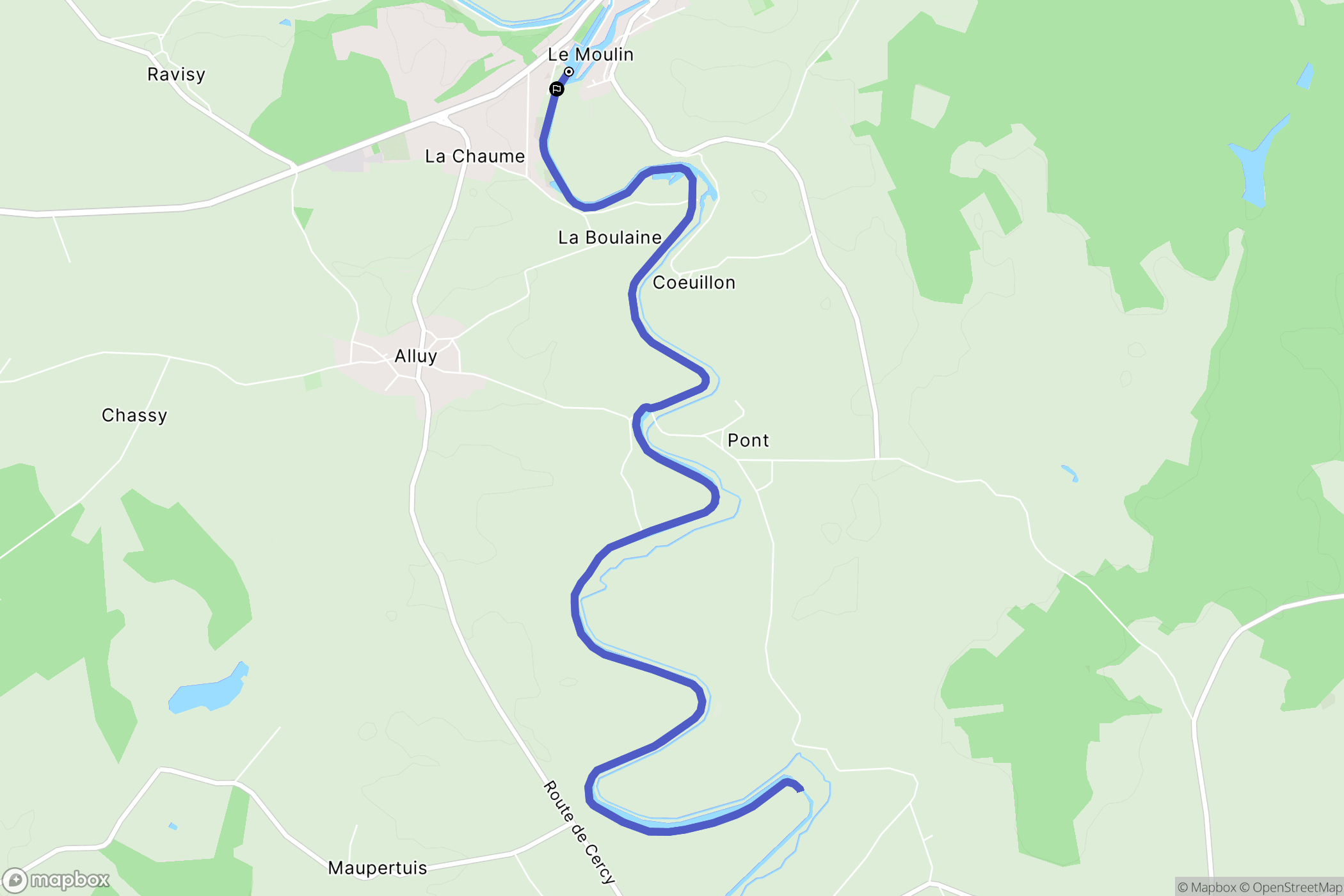 Châtillon-en-Bazois : carte du parcours de randonnée - France