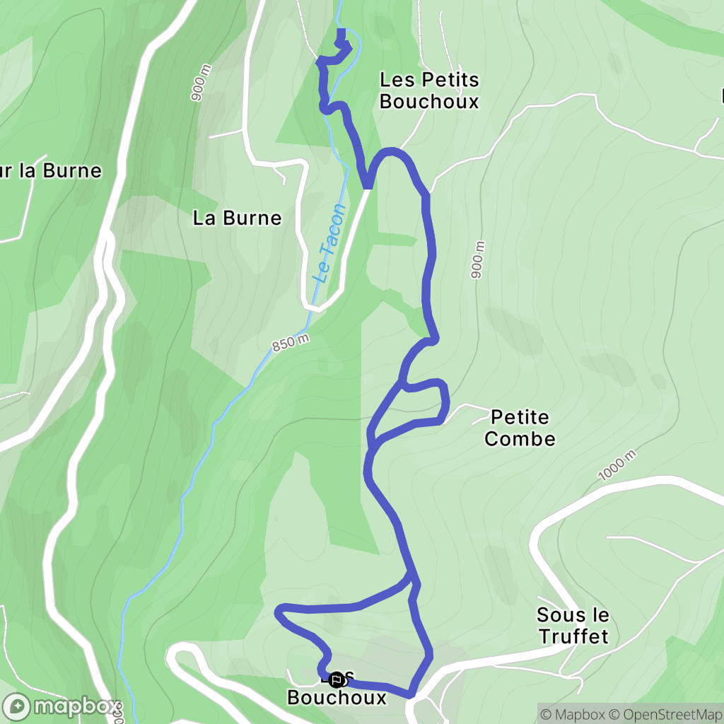Les Bouchoux : carte du parcours de randonnée - France
