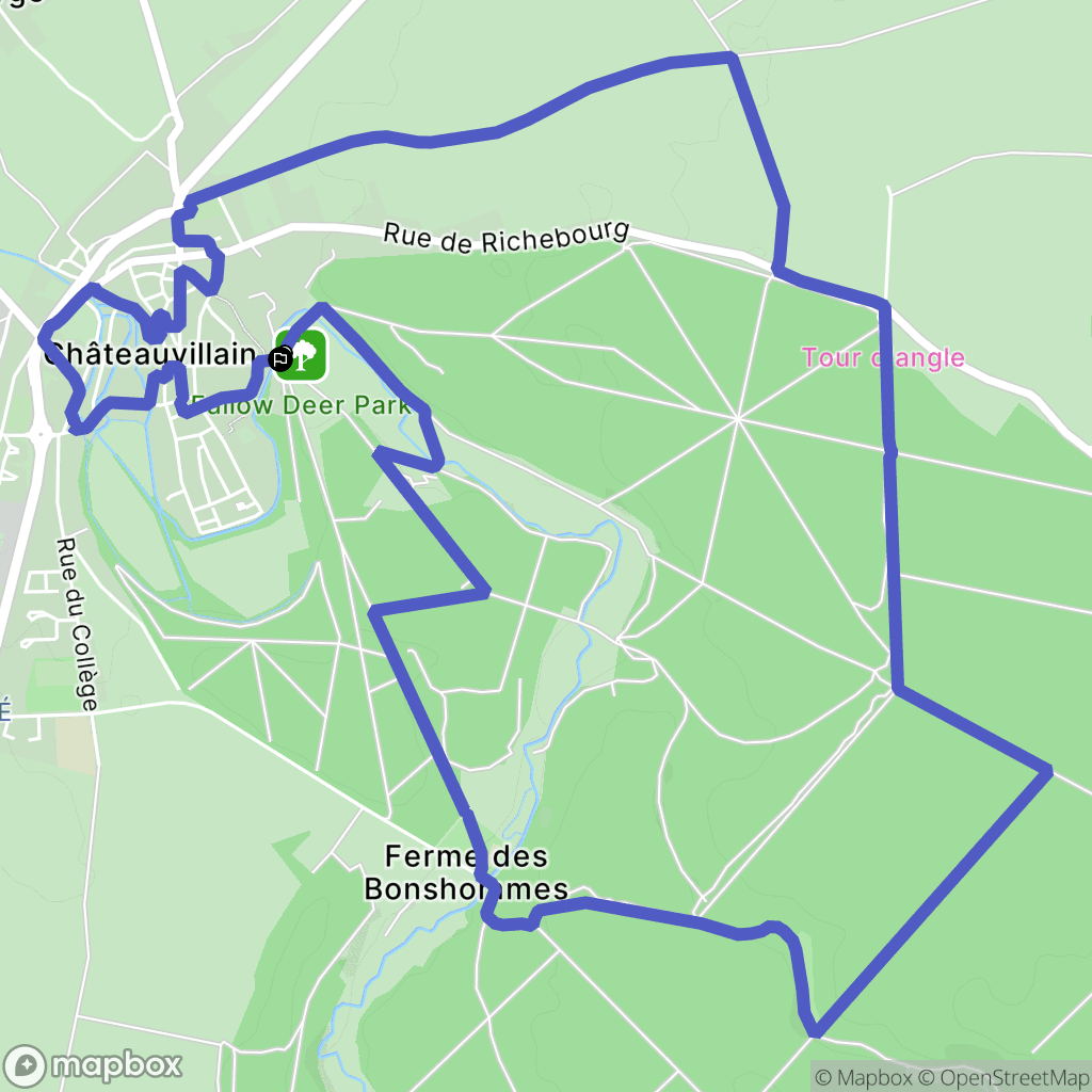 Châteauvillain : carte du parcours de randonnée - France