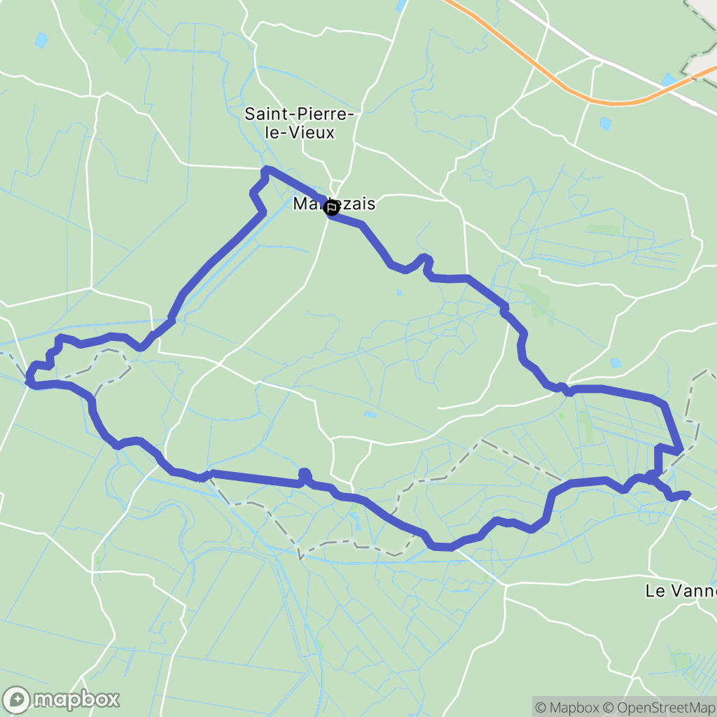 Maillezais : carte du parcours de randonnée - France