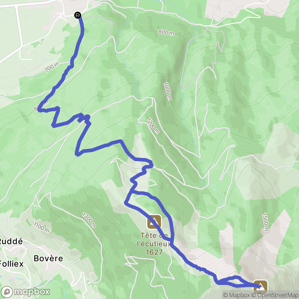 La Tour : carte du parcours de randonnée - France