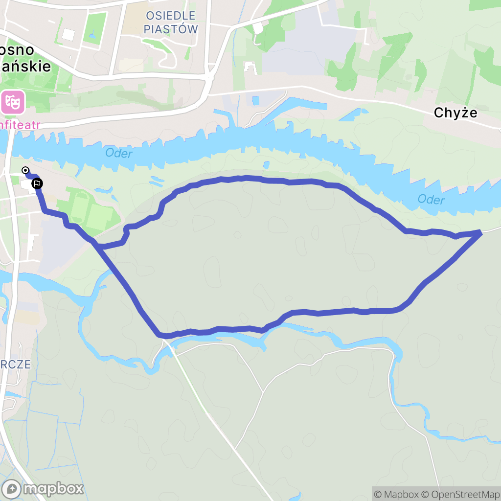 Krosno Odrzańskie: mapa trasy - Poland