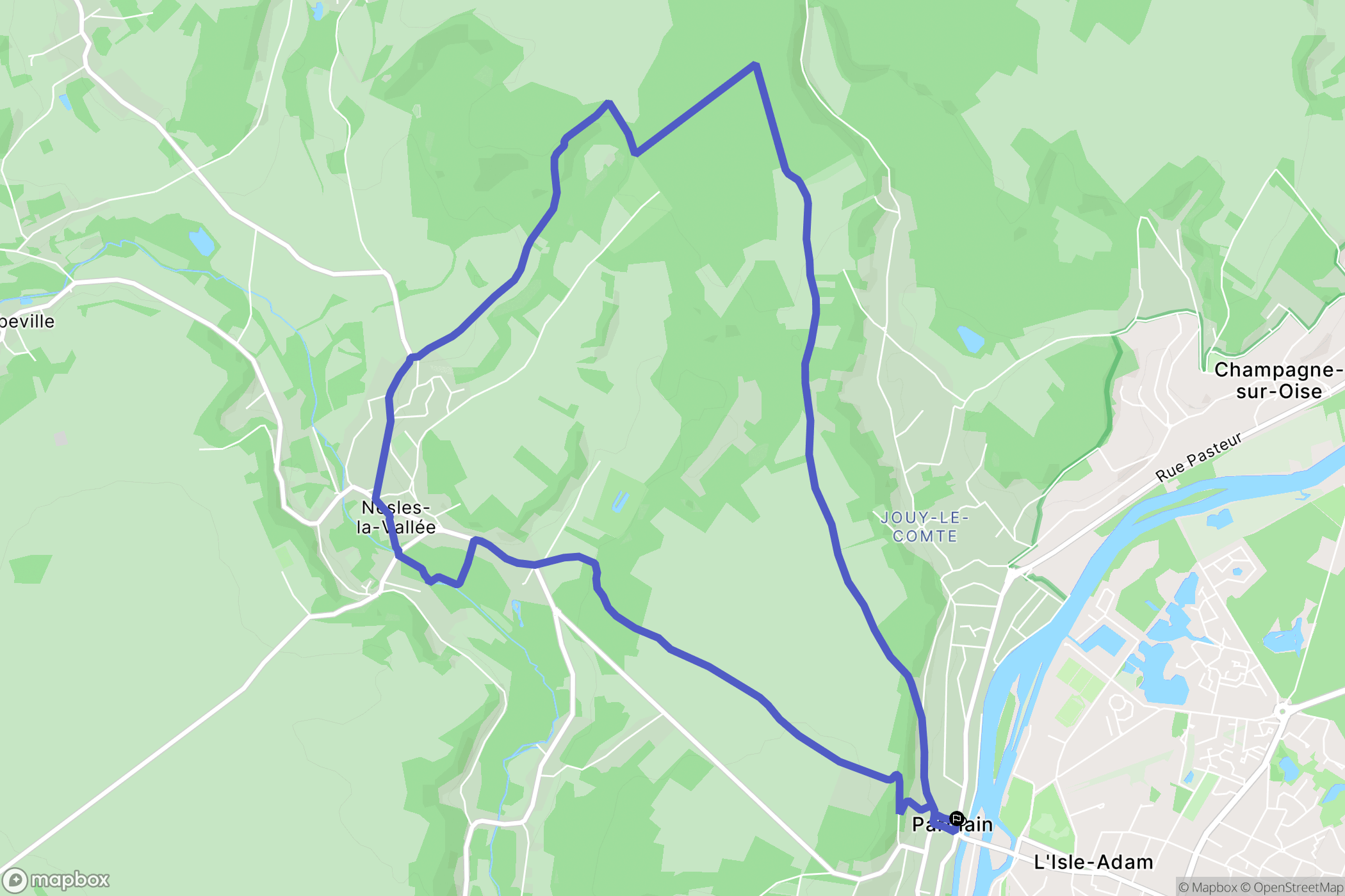Parmain : carte du parcours de randonnée - France