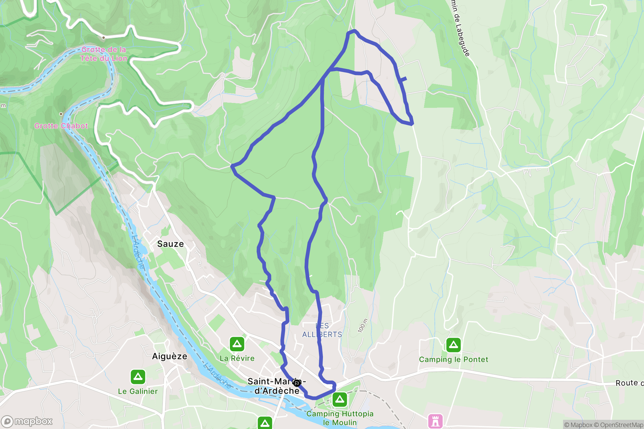 Saint-Martin-d'Ardèche : carte du parcours de randonnée - France