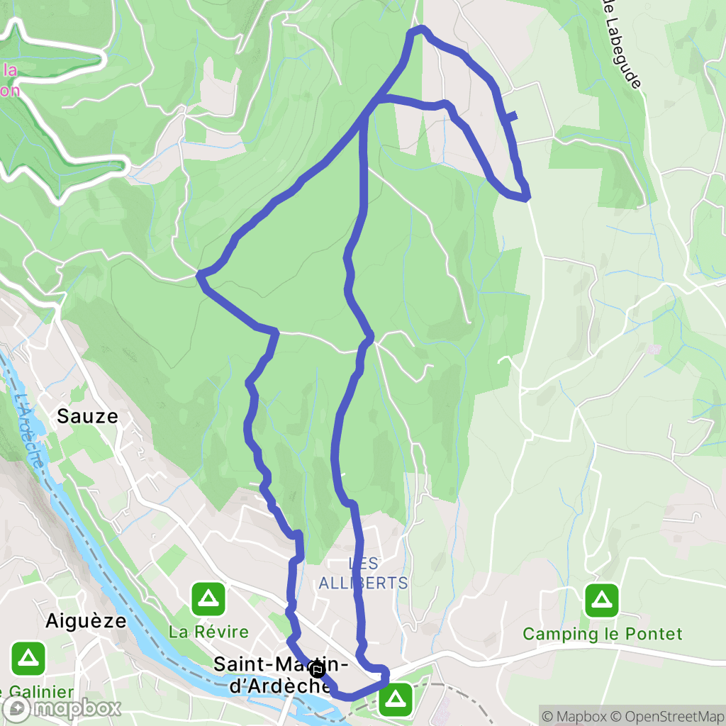 Saint-Martin-d'Ardèche : carte du parcours de randonnée - France